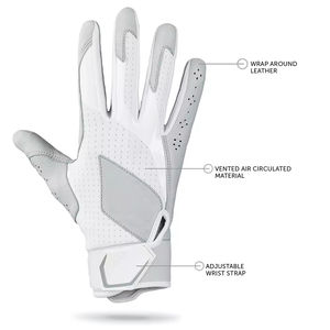 Professional Baseball Batting Gloves Customizable Lightweight Leather Ambidextrous <b>Hook</b> Loop Closure High Quality - Product Image 5