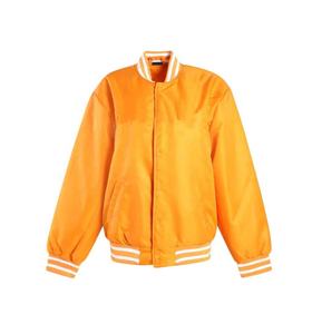 เสื้อแจ็คเก็ตวาร์ซิตี้สีส้มสำหรับผู้ชาย ทรงปกติ สีพื้น ติดกระดุมด้านหน้า ปกเสื้อพับลง สไตล์ลำลอง ใส่ได้ในฤดูใบไม้ร่วง - Product Image 1