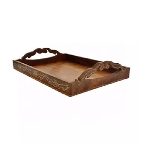 Plateau de service rectangulaire en bambou Urban Timber, design minimaliste en bois massif, vaisselle durable pour la salle à manger, plateau de service en bois - Product Image 2