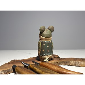 Hand-Carved Mango Wood Cat Figurine Wholesale | Moradabad Artisan | Natural Honey - Product Image 3