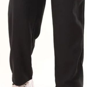 Pantalon de jogging en molleton noir pour homme, taille haute, coupe décontractée, jambe large, taille élastique, léger, confortable, pour tous les jours, séchage rapide - Product Image 3