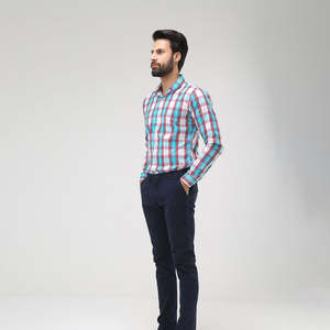 Chemises à carreaux pour hommes personnalisées en gros, chemises décontractées en coton fin à manches longues pour hommes, prix abordable, logo et design personnalisés - Product Image 3