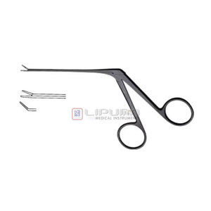 Pinza microajustable tipo cocodrilo con revestimiento negro para instrumentos quirúrgicos de precisión ORL, instrumentos médicos de otología, curvada a la derecha y serrada - Product Image 1