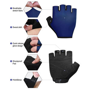 Guantes de Ciclismo de Medio Dedo Transpirables para Verano, para Ciclismo de Carretera al Aire Libre, Deportes, Fitness, Equipo de Protección Antideslizante - Product Image 2