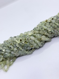 Perles de pierre précieuse préhnite ovales lisses de qualité artisanale, brin de perles pour la fabrication de bijoux, 16 pouces - Product Image 3