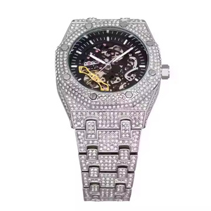<b>Rainbow</b> Stone Moissanite Diamond Luxury Watch with Frosted Finish and Bling Jewelry Design Handcrafted Moissanite Diamond - Product Image 2