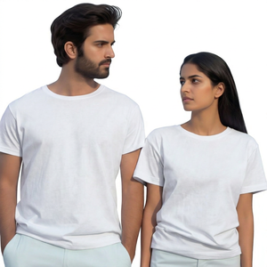 เสื้อยืดคอกลมสีเขียวล้วน แขนสั้น ทรงปกติ สไตล์ลำลอง สำหรับผู้ชายและผู้หญิง ผ้าฝ้ายเจอร์ซีย์ถัก 100% ดีไซน์เรียบ - Product Image 6