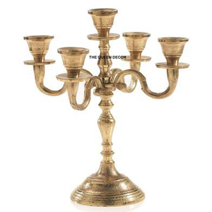 Candelabro de Aluminio Hecho a Mano, Diseño Único, Chapado en Oro, Decoración de Mesa, Centro de Mesa, Iluminación Decorativa - Product Image 6