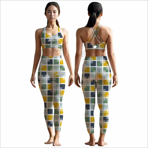 High Waisted Leggings And Matching Sports <b>Bra</b> Yoga Sets For Women Activewear Women Gym Yoga Sets - Product Image 3