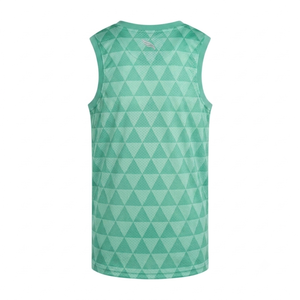Camiseta de baloncesto verde menta personalizada para hombre, sin mangas, cuello redondo, malla antibacteriana, transpirable, ropa deportiva OEM. - Product Image 2