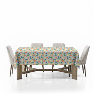 ผ้าปูโต๊ะผ้าฝ้ายลายดอกไม้ที่คลุมโต๊ะรับประทานอาหารที่หรูหราซักและนำกลับมาใช้ใหม่ได้สำหรับการใช้งานในชีวิตประจำวัน - Product Image 3
