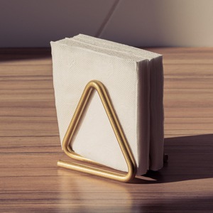 Porta Servilletas Metálico con Acabado Dorado en Forma de Triángulo, Ideal para Mesa de Comedor, Cocina, Hotel, Restaurante y Cafetería, Hecho en India - Product Image 2