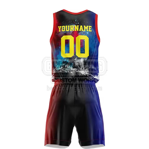 Uniformes de basketball pour hommes sur mesure, faible quantité minimum de commande, dernier design, impression de logo personnalisée. - Product Image 4