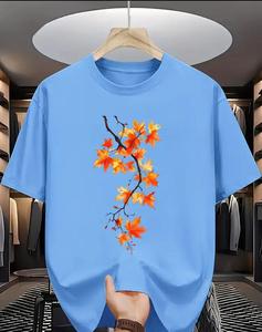 เสื้อยืดพิมพ์ลายสกรีนผ้าไหมเนื้อนุ่มพิเศษสำหรับผู้ชาย สวมใส่สบาย เหมาะสำหรับฤดูร้อน เป็นมิตรกับสิ่งแวดล้อม ตกแต่งด้วยผ้าเดนิม ผ้าบาติก และผ้าคอร์ดูรอย - Product Image 3