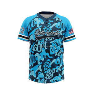 Livraison rapide, impression personnalisée, maillots de baseball bleus unis, unisexes, sublimation, grande taille, séchage rapide, respirants, tenues d'équipe, pas cher - Product Image 3