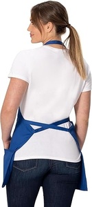Delantal Azul con Bolsillos y Cierre de Lazo, Uniforme para Mujer de Restaurante o Bar, 100% Poliéster Tejido - Product Image 3