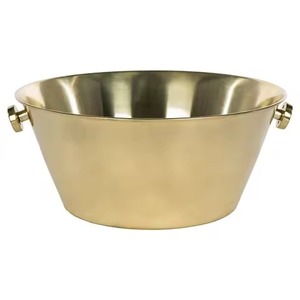Party Metal Ice Beverage Tub Stainless Steel Party Cooler Bucket <b>Wine</b> Beer Chiller Tub Table Use - Product Image 4