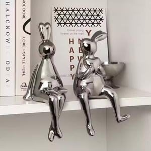 ของตกแต่งบ้านรูปกระต่ายรูปปั้นเครื่องประดับตกแต่งบ้านทำด้วยมือของตกแต่งบ้านไม่สนับสนุนทุกวันโดยการตกแต่ง impex - Product Image 4