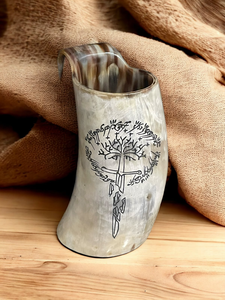 Viking Beer Horn Mugs Eco-Friendly Handmade Buffalo Horn Large Size for Weddings Restaurants Bars and <b>Wine</b> Drinking Events - Product Image 6