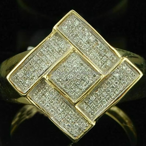 Moissanite Hip Hop Engagement <b>Ring</b> 925 Sterling Silver Rhodium Plated Prong Geometric Design Anniversary Wedding Gift Unique - Product Image 1