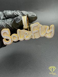 SoleFly <b>Name</b> <b>Chain</b> Moissanite Diamond Iced Out Pendant Hip Hop Jewelry Luxury Gift for Men Women - Product Image 1