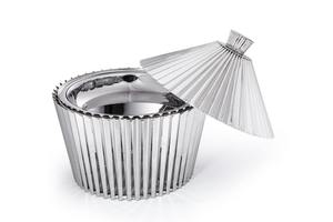 Stainless Steel Chafing Dish Bulk Round Pleated <b>Soup</b> Tureen Catering Buffet Food Warmer with Conical Corrugated Dome Lid - Product Image 3