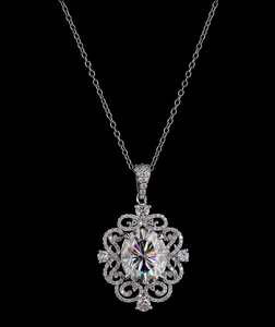 Collier pendentif ovale en diamant, or 18 carats, design ruban torsadé, bijoux fins élégants et luxueux, cadeau d'anniversaire pour femme - Product Image 4