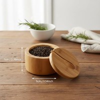 Salero de Madera Maciza Hecho a Mano, Ecológico, Apto para Lavavajillas, Contenedor Moderno para Cocina, Apto para Alimentos, Personalizable, para Especias