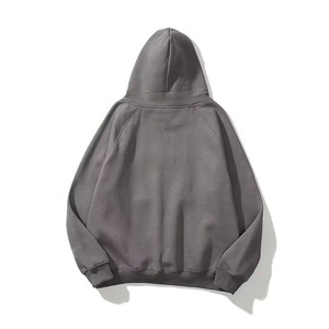เสื้อฮู้ดดี้โอเวอร์ไซส์ผู้ชาย สีพื้น ผ้าฝ้ายฟลีซ สวมใส่สบาย มีกระเป๋าหน้า เหมาะสำหรับฤดูหนาว ทรงปกติ พิมพ์ลายแบบดิสชาร์จ - Product Image 5