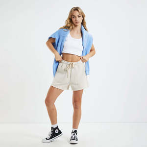 Shorts décontractés pour femmes 100% coton avec grandes poches avant, streetwear quotidien, shorts en molleton doux et chauds, shorts de sport, shorts en gros - Product Image 4