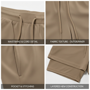 Shorts de course pour hommes, séchage rapide, athlétiques, 2 en 1, avec poche pour téléphone, shorts de sport pour hommes - Product Image 5