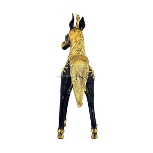 Statue de cheval élégante en laiton artisanal avec détails de licorne et ornements, noir, 8,5 pouces, sculpture artisanale pour la maison - Product Image 4