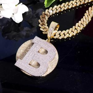 Pendentif Hip Hop personnalisé avec nom, pendentif lettre personnalisé serti de diamants, bijoux personnalisés avec initiales, pendentif pour rappeur - Product Image 3