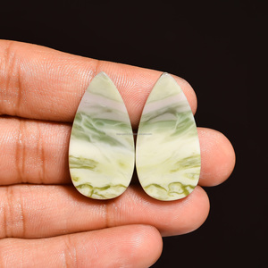 Pares de Cabujones de Serpentina Natural al por Mayor, Gemas Sueltas de Diferentes Formas para Hacer Pendientes, FAIJAN GEMS FK-534 Rajasthan - Product Image 2