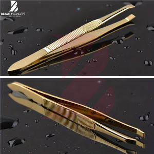 Pinzas para Cejas de Alta Calidad, Color Dorado, Nuevo Diseño Ergonómico Personalizado, Mango Antideslizante y Rendimiento Duradero - Product Image 4