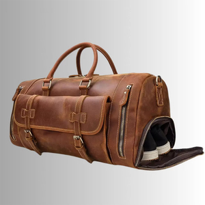 Bolsa de Viaje Multifuncional de Alta Calidad, de Cuero Genuino, para Viajes Fáciles, Bolsa de Mensajero Tipo Duffel - Product Image 2