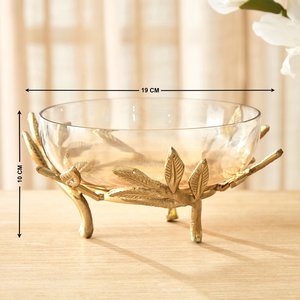 Luxury Decorative Gold Designer Glass serving bowl for wedding birthday party or any event celebration - Product Image 3