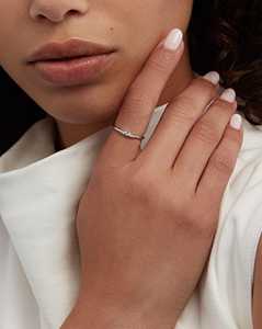 Thin Round Lab Grown Diamond Cluster Stackable Rings 10k 14k Solid Gold Minimalist Dainty Everyday Wear Band For Women Wholesale - Product Image 4