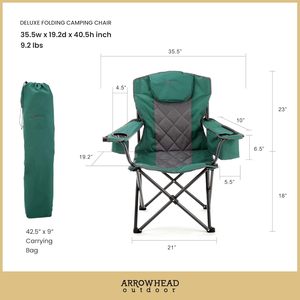 <b>Heavy</b>-<b>Duty</b> Outdoor Folding <b>Camping</b> <b>Chair</b> Cup Holder Cooler Bag Portable Foldable Large Lawn Park School Dining Beach <b>Chair</b> - Product Image 2