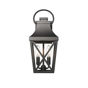 Lampada esterna impermeabile da esterno con paralume in vetro trasparente opaco nero per portico Garage porta anteriore balcone-confezione da 2 - Product Image 2