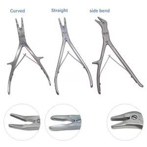 Rongeurs à double articulation droits et courbés en acier inoxydable de haute qualité, instrument chirurgical orthopédique pour animaux de compagnie - Product Image 4