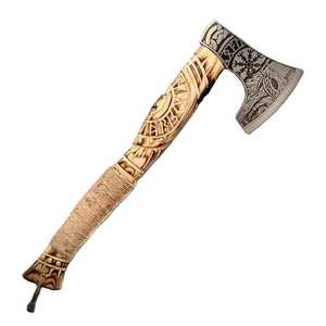 Hacha de Acero al Carbono de Alta Calidad Hecha a Mano, con Funda de Cuero y Mango de Madera de Fresno, Hacha Tomahawk Personalizada - Product Image 1