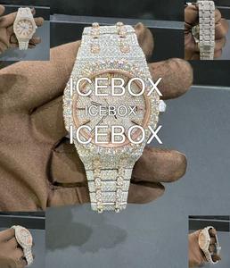 Reloj de Lujo Hip Hop con Diamantes Moissanite, Acero Inoxidable, para Hombre, Esfera de Cristal VS1, Cierre de Pulsera, Resistente al Agua 10 Bar - Product Image 6