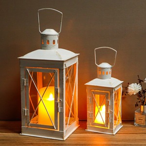 <b>Lanterns</b> With Floral Cutouts Brass Material Flameless Home Decoration Outdoor Indoor Use - Product Image 4