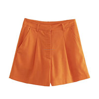Shorts pour femmes avec fermeture éclair sur le devant, taille haute, respirants, séchage rapide