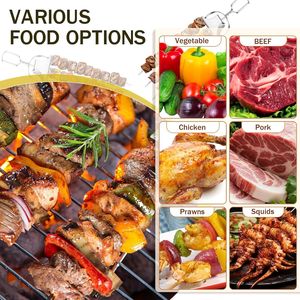 Juego de 4 Brochetas de Acero Inoxidable para Kebab, 14 Brochetas con Barra Deslizante de 3 Puntas, Accesorios Esenciales para Barbacoa - Product Image 2