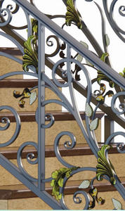 ราวบันไดสแตนเลสคุณภาพสูงทันสมัยสำหรับบันไดภายในและภายนอกอาคาร พร้อมชิ้นส่วนเสริมความแข็งแรงและเคลือบสีฝุ่น - Product Image 6