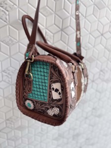 Nouveauté : Sac à main Speedy en cuir sculpté à la main, style bohème gypsy, motif en cuir de vachette, élégant sac à bandoulière pour femme - Product Image 2