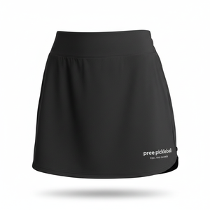 Jupe-short de pickleball personnalisée pour femme, unie, d'été, taille haute, avec logo frontal, en maille extensible, avec short intégré, pour la performance sur le terrain, OEM ODM - Product Image 1
