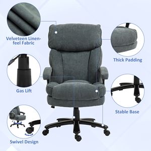 Sedia da Ufficio Direzionale, Capacità 450 libbre, Grande e Robusta, Grigia, Certificata BIFMA, Poggiatesta Regolabile, Materiale in Nylon - Product Image 6